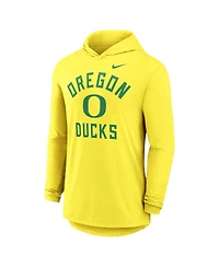 Nike Men's Yellow Oregon Ducks Classic Arch Tri-Blend Performance Long Sleeve Hoodie T-Shirt