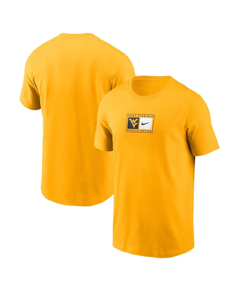Nike Men's Gold West Virginia Mountaineers Campus Logo Swoosh T-Shirt