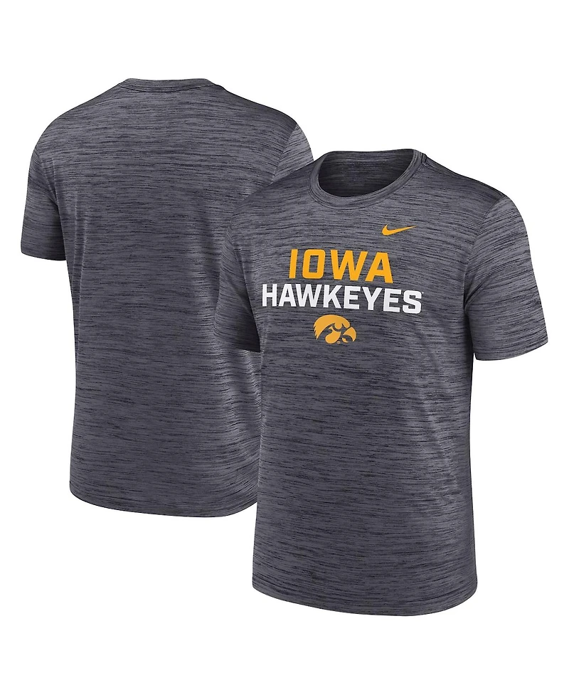Nike Men's Black Iowa Hawkeyes Campus Center Stack Velocity Performance T-Shirt