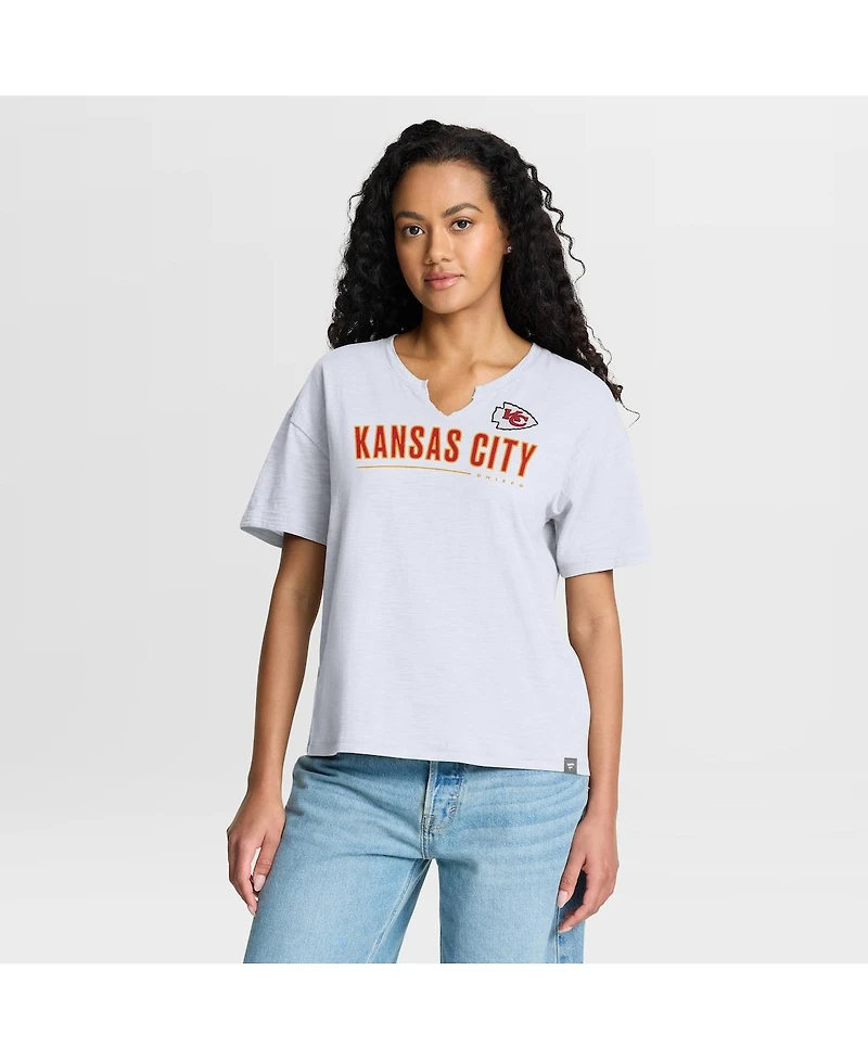 Fanatics Women's White Kansas City Chiefs Redzone Slub Boxy T-Shirt
