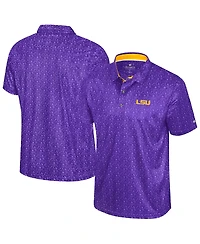 Colosseum Men's Purple Lsu Tigers Football Print Polo Shirt