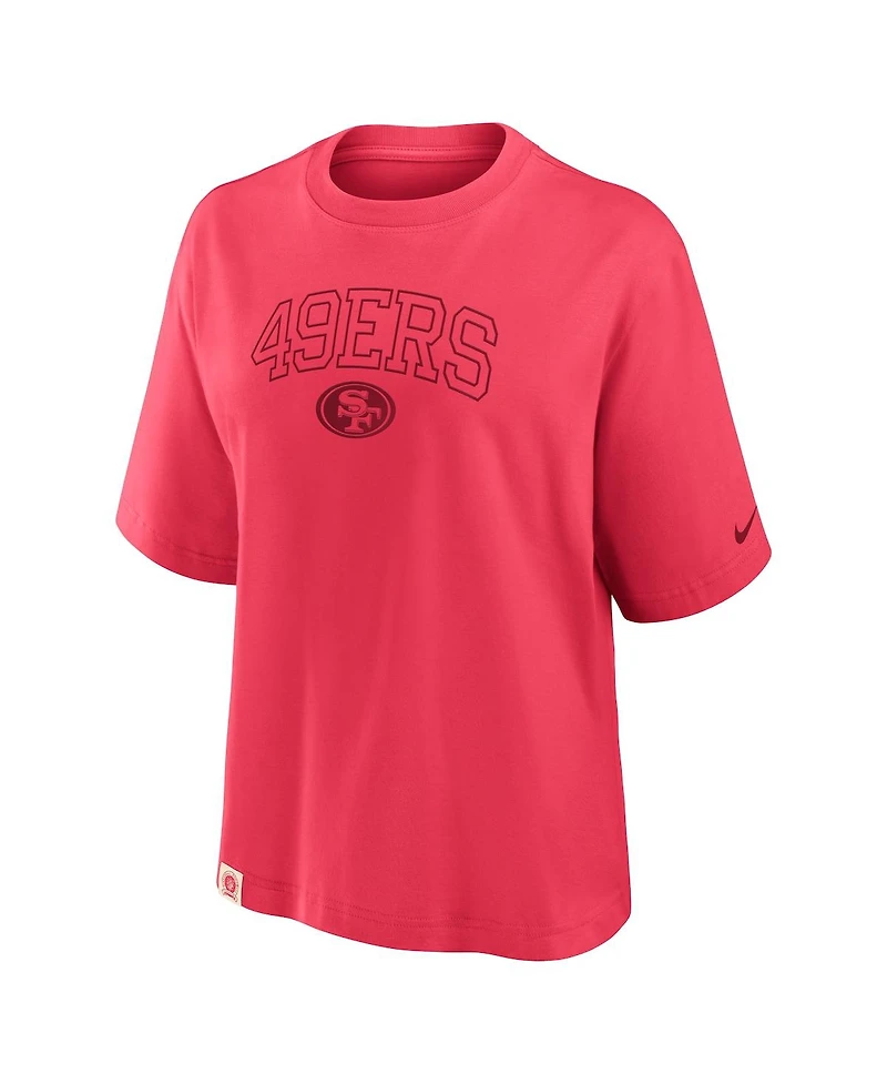 Nike Women's Scarlet San Francisco 49ers Glory Arch Boxy T-Shirt