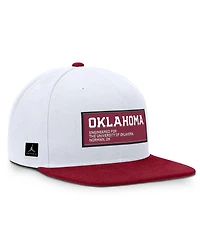 Jordan Men's White/Crimson Oklahoma Sooners 2025 On-Field Patch Pro Dri-fit Snapback Hat
