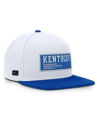 Nike Men's White/Royal Kentucky Wildcats 2025 On-field Patch Pro Dri-fit Snapback Hat
