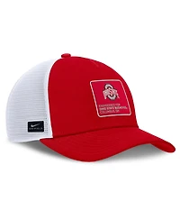 Nike Men's Scarlet/White Ohio State Buckeyes 2025 On-field Rise Engineered Trucker Adjustable Hat