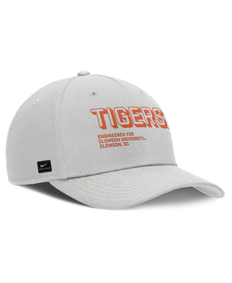 Nike Men's Gray Clemson Tigers 2025 Sideline Dust Pinched Rise Adjustable Hat