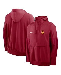 Nike Men's Cardinal Usc Trojans Anorak Half-Zip Hoodie Jacket
