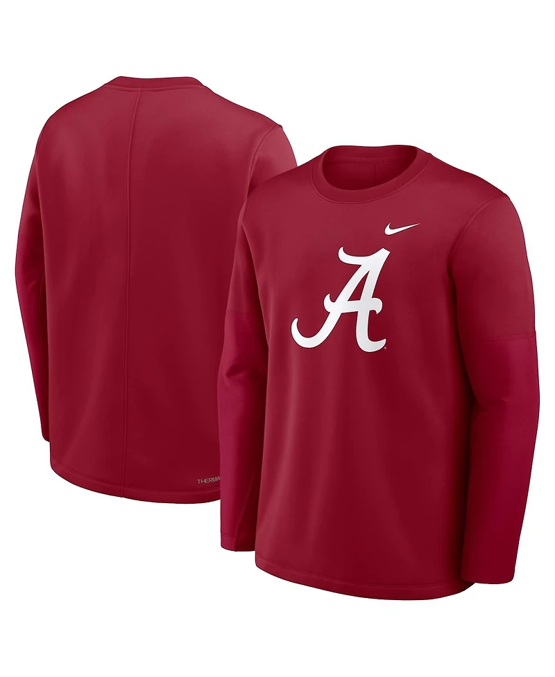Nike Men's Crimson Alabama Tide 2025 Sideline Coach Performance Long Sleeve T-Shirt
