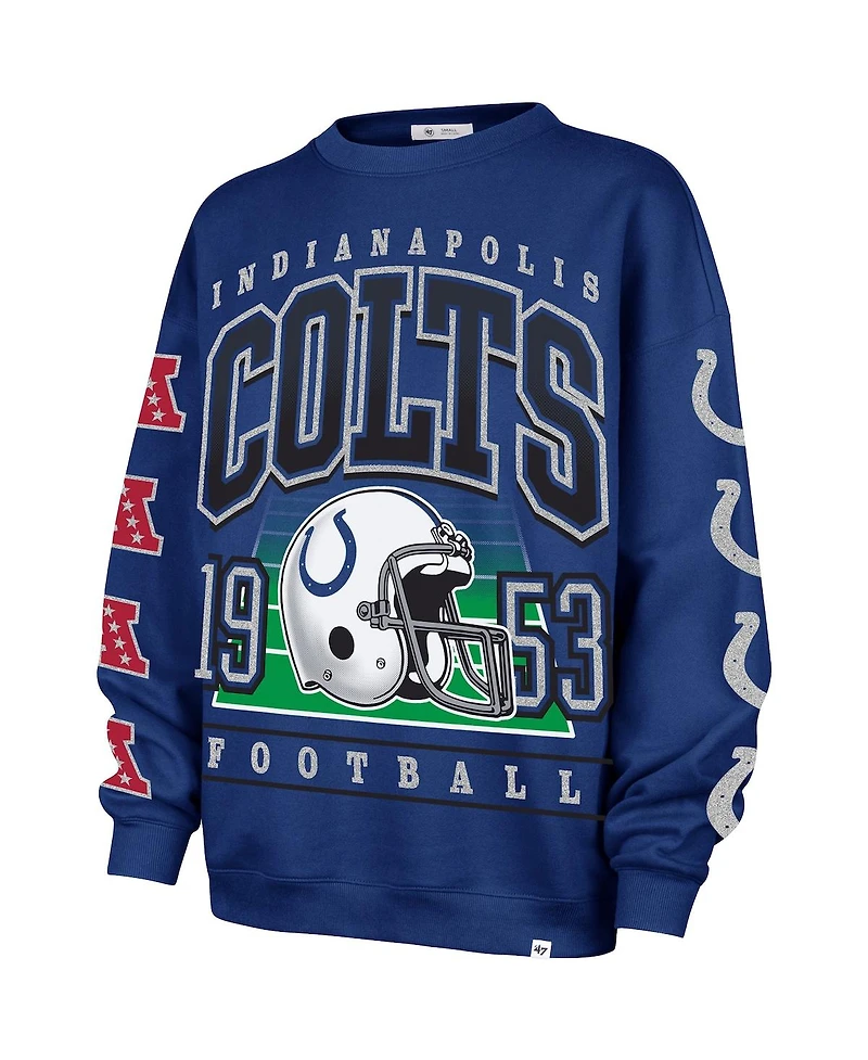 '47 Brand Women's Royal Indianapolis Colts Go Big Oversized Pullover Sweatshirt