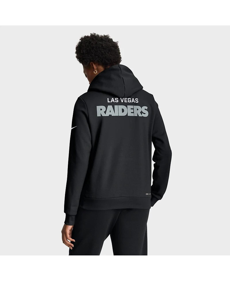 Nike Women's Black Las Vegas Raiders Sideline Standard Issue Initial Home Dri-fit Hoodie