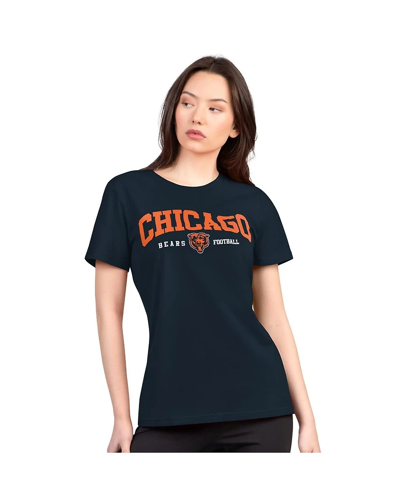 G-iii 4Her by Carl Banks Women's Navy Chicago Bears Super-Slim Lightweight Winning Crew T-Shirt