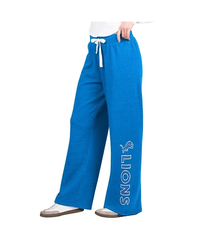 G-iii 4Her by Carl Banks Women's Blue Detroit Lions Field Wide Leg Sweatpants
