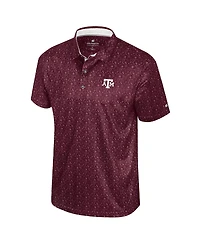 Colosseum Men's Maroon Texas A M Aggies Football Print Polo Shirt