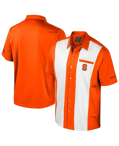 Colosseum Men's Orange Syracuse Strike Bowling Button-Up Shirt