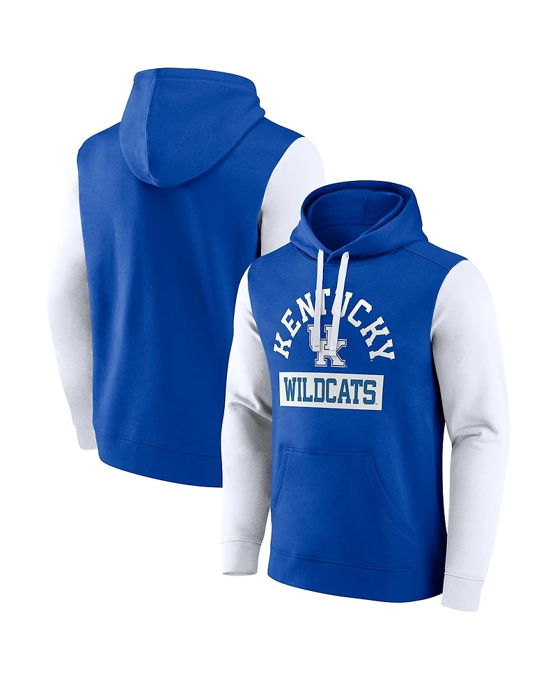 Fanatics Men's Royal Kentucky Wildcats Extra Point Color-Block Pullover Hoodie
