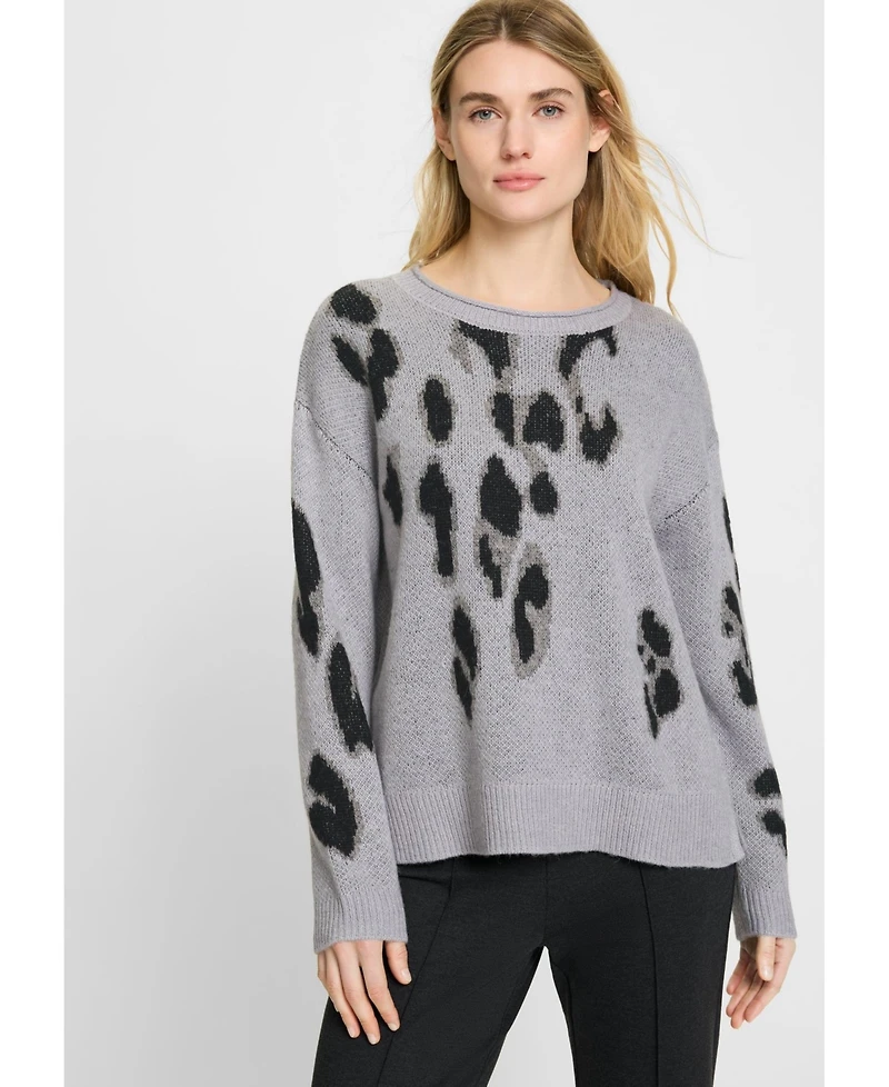 Olsen Women's Abstract Leo Sweater