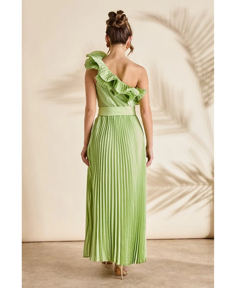 Coast Women's One Shoulder Pleated Skirt Maxi Dress