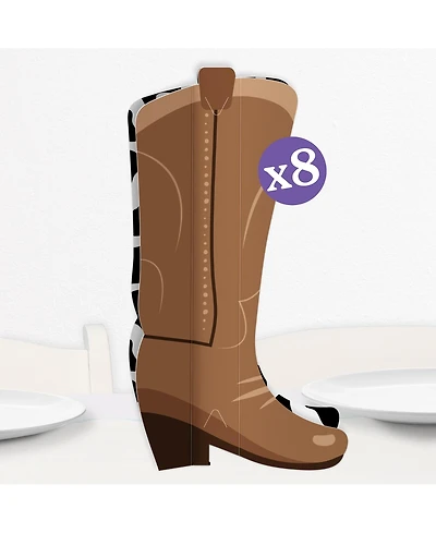 Freestanding 3D Western Cowboy Boots Centerpiece Table Decorations