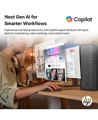 Hp OmniDesk Premium Tower Desktop Amd Ryzen 7 8700G 16GB Ram Amd Radeon Graphics 1TB Ssd Storage Windows 11 Home - Grey