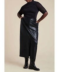 Eloquii Women's Shirred Mockneck Top With Sheer Sleeve