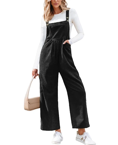 Cupshe Women's Jumpsuit Corduroy Wide-Leg Overalls