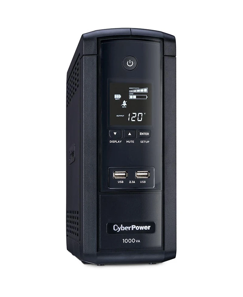CyberPower Intelligent Lcd BRG1000AVRLCD 10 Outlet 1000VA 600W Surge Protection and Battery Backup Mini-Tower Ups System