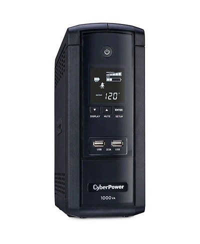 CyberPower Intelligent Lcd BRG1000AVRLCD 10 Outlet 1000VA 600W Surge Protection and Battery Backup Mini-Tower Ups System