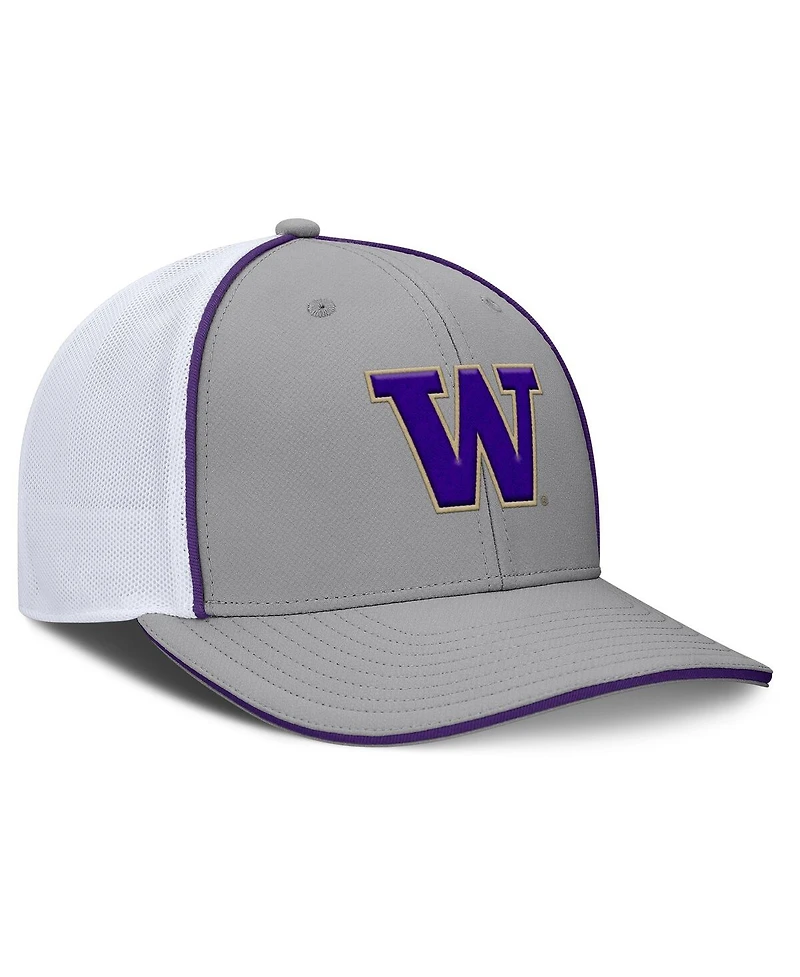 Fanatics Men's Gray/White Washington Huskies Rapid Trucker Adjustable Hat