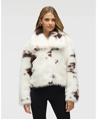 Nvlt Women's Luxious Cropped Faux Fox Fur Jacket
