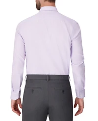 Report Collection Men's Long Sleeve 4-Way Check Print Dress Shirt