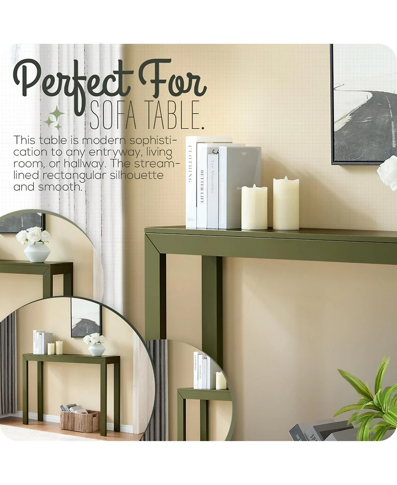 Kings Brand Furniture Russel Long Console Table - Minimalist and Slim Entryway for Decorative Displays, Sofa