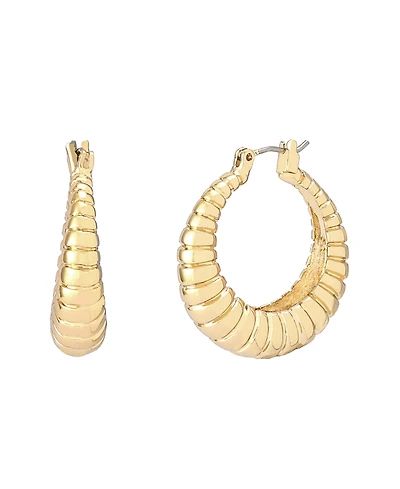 Robert Lee Morris Soho Ribbed Tube Hoop Earrings