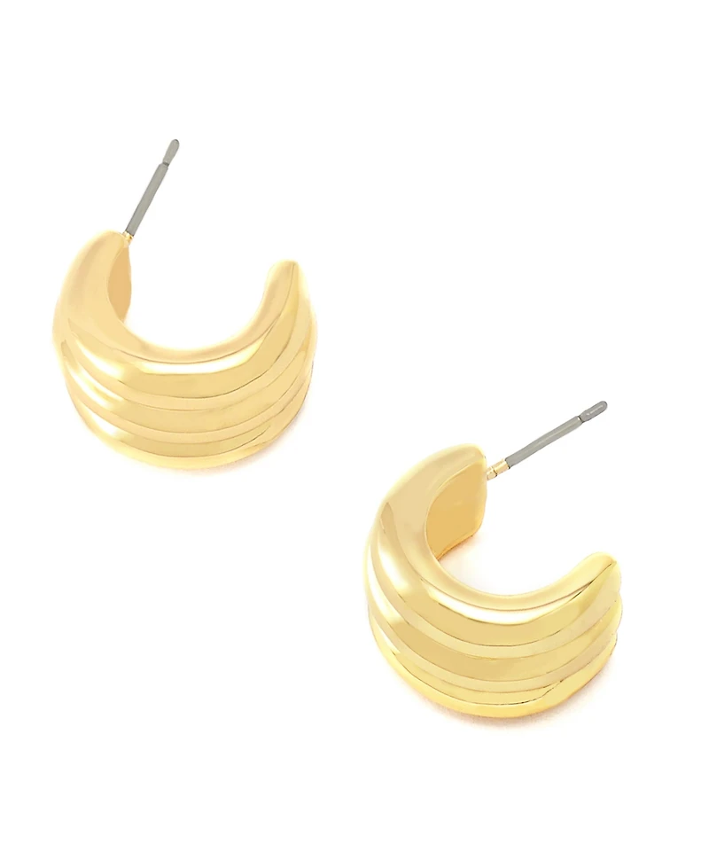 Robert Lee Morris Soho Ribbed Tube Huggie Earrings