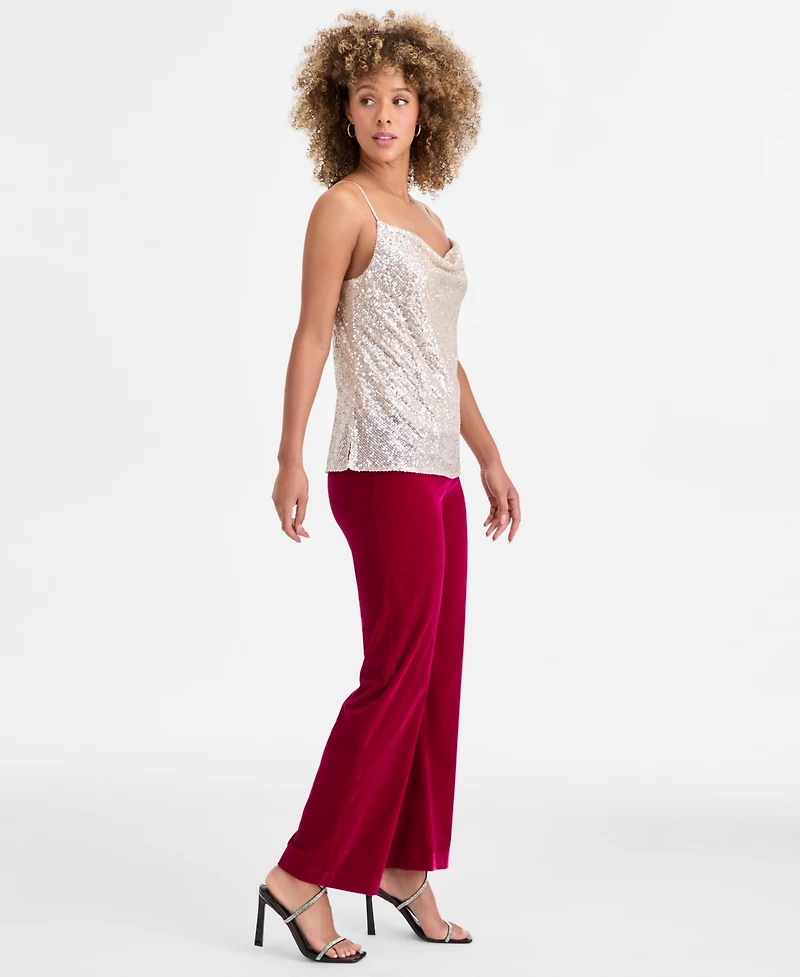 Tahari Asl Women's Velvet Flare Pants