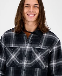 Sun + Stone Men's Rodgers Long-Sleeve Snap-Front Plaid Shirt Jacket, Macy's Exclusive
