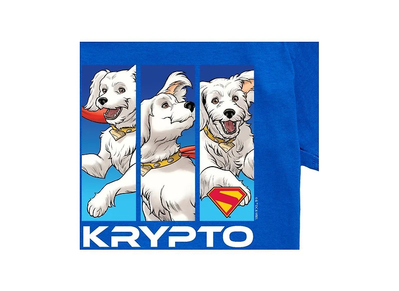 Hybrid Big Boys Krypto Superdog Comic Strip Graphic T-Shirt