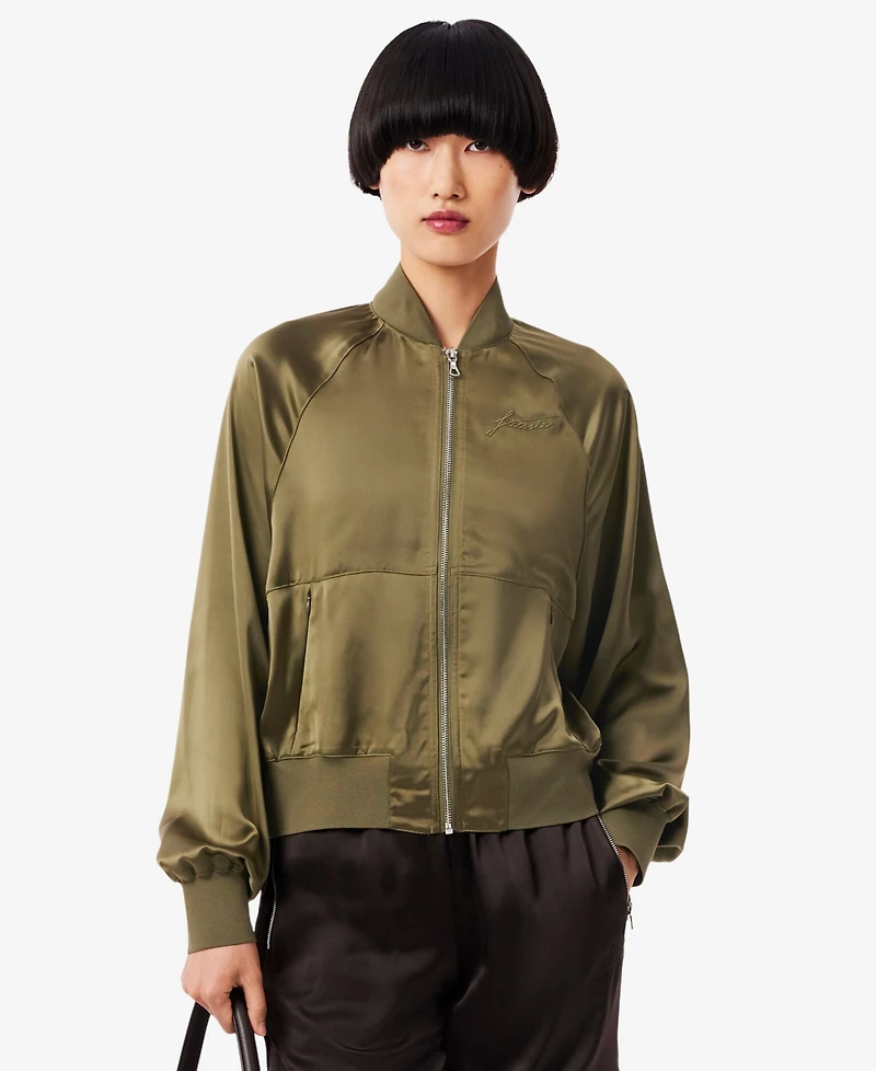 Lacoste Usa Women's Long Sleeves Bomber Jacket