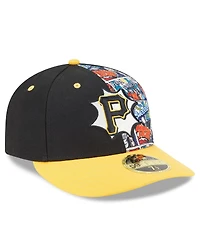 New Era Men's Black/Gold Pittsburgh Pirates 2025 Mlb Diamond Hero Edition Low Profile 59FIFTY Fitted Hat