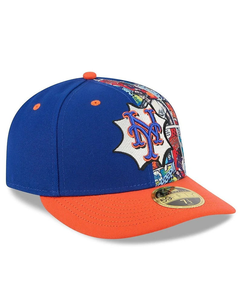 New Era Men's Royal/Orange New York Mets 2025 Mlb Diamond Hero Edition Low Profile 59FIFTY Fitted Hat