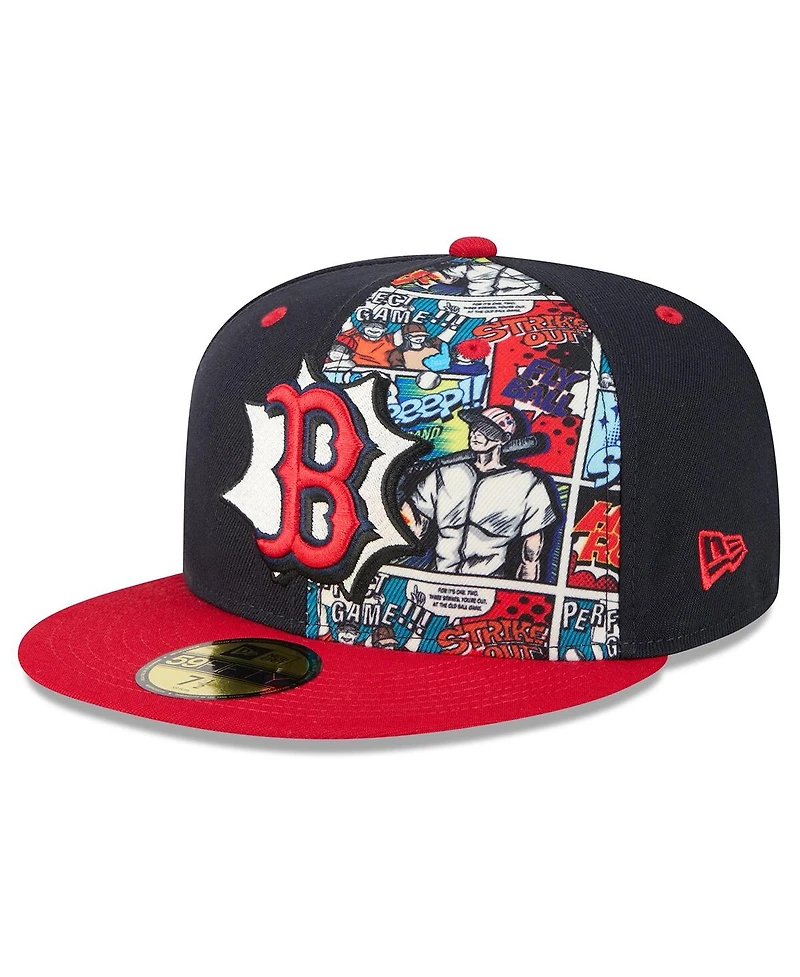 New Era Men's Navy/Red Boston Red Sox 2025 Mlb Diamond Hero Edition 59FIFTY Fitted Hat