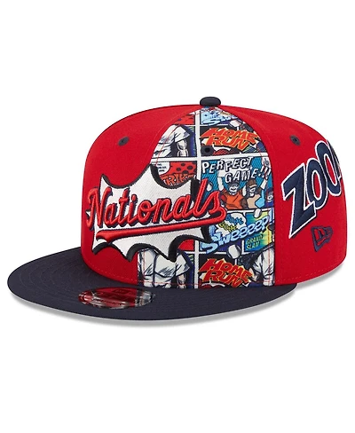 New Era Big Boys and Girls Red/Navy Washington Nationals 2025 Mlb Diamond Hero Edition 9FIFTY Snapback Hat