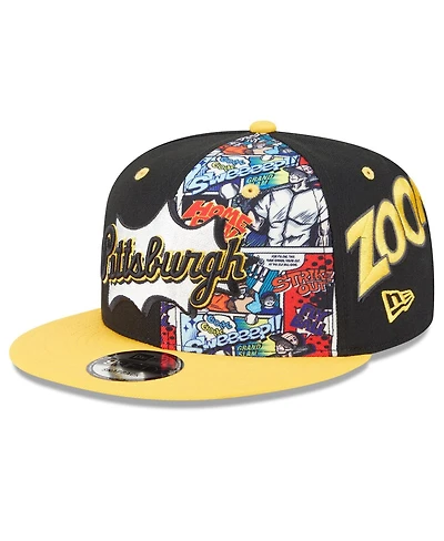 New Era Big Boys and Girls Black/Gold Pittsburgh Pirates 2025 Mlb Diamond Hero Edition 9FIFTY Snapback Hat