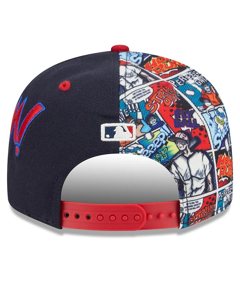 New Era Big Boys and Girls Navy/Red Atlanta Braves 2025 Mlb Diamond Hero Edition 9FIFTY Snapback Hat