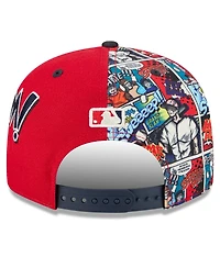 New Era Big Boys and Girls Red/Navy Los Angeles Angels 2025 Mlb Diamond Hero Edition 9FIFTY Snapback Hat