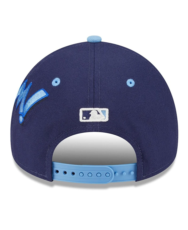 New Era Big Boys and Girls Navy/Light Blue Tampa Bay Rays 2025 Mlb Diamond Hero Edition A-Frame 9FORTY Adjustable Hat