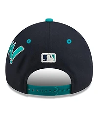 New Era Big Boys and Girls Navy/Teal Seattle Mariners 2025 Mlb Diamond Hero Edition A-Frame 9FORTY Adjustable Hat