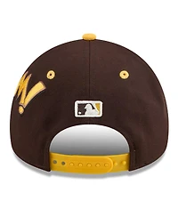New Era Big Boys and Girls Brown/Gold San Diego Padres 2025 Mlb Diamond Hero Edition A-Frame 9FORTY Adjustable Hat