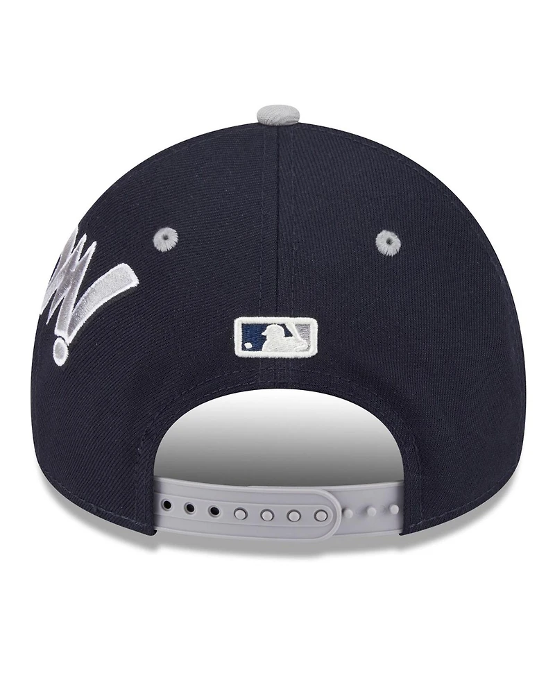 New Era Big Boys and Girls Navy/Gray New York Yankees 2025 Mlb Diamond Hero Edition A-Frame 9FORTY Adjustable Hat