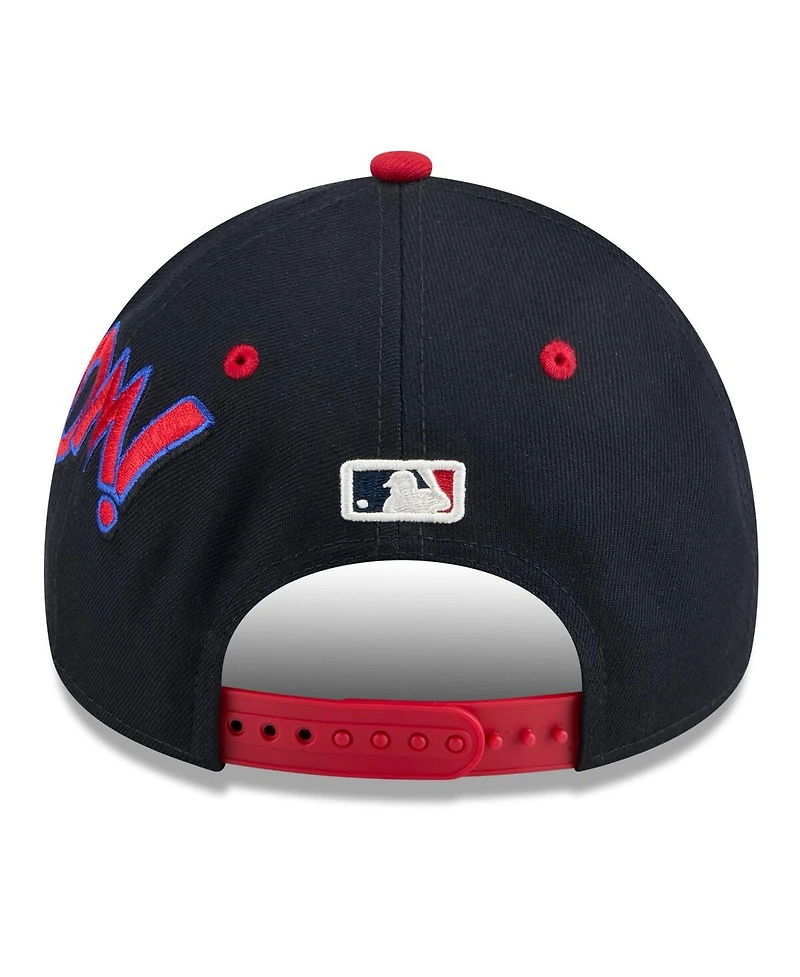 New Era Big Boys and Girls Navy/Red Cleveland Guardians 2025 Mlb Diamond Hero Edition A-Frame 9FORTY Adjustable Hat