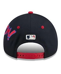 New Era Big Boys and Girls Navy/Red Cleveland Guardians 2025 Mlb Diamond Hero Edition A-Frame 9FORTY Adjustable Hat